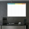 Weekly lean planner dry-erase board in English - Office arrangement. Gray-black wall color.