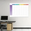Weekly lean planner whiteboard with hours, English design for office decor. Light-colored walls.