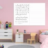 Magnetic dry-erase writing board 003 - Styled in a children\'s room with light-colored walls and furniture.