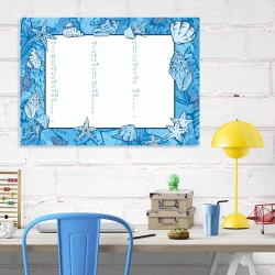 Magnetic dry-erase writing board 008 - Office setup with light-colored walls, simple furniture, and accessories.