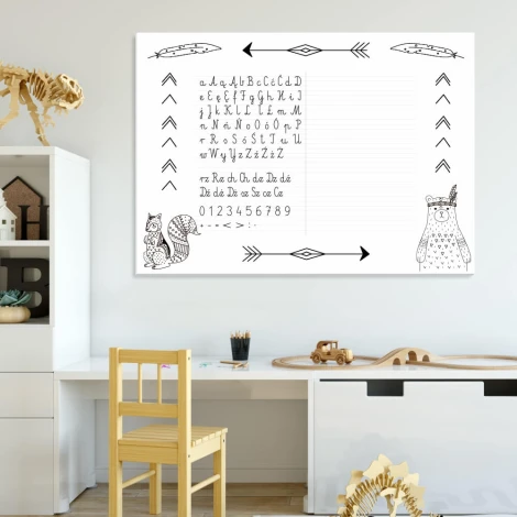 Dry-erase writing board for kids EDU 060 - Brightly colored walls, simple decor in a children\'s room.