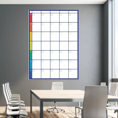 Magnetic dry-erase board 277 - Office setup with gray walls and light furniture for a modern look.