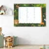 EDU dry-erase board for writing practice 032 - Features animals and letters on a green background.