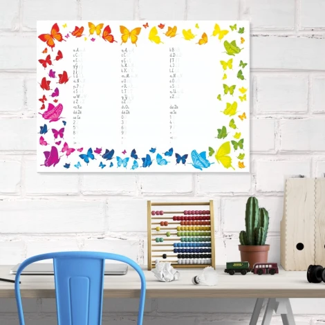 EDU dry-erase board for writing practice - Bright office setup with light walls and blue furniture.