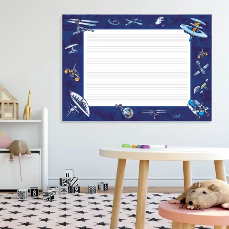 EDU five-line whiteboard 013 - Decorated in a children\'s room with light-colored walls and a carpeted floor.