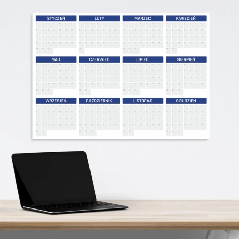 Magnetic dry-erase board, universal annual calendar 459 - Graphic design with a simple grid of month names.