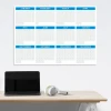 Magnetic dry-erase board, universal yearly calendar, English design, simple layout with grid.