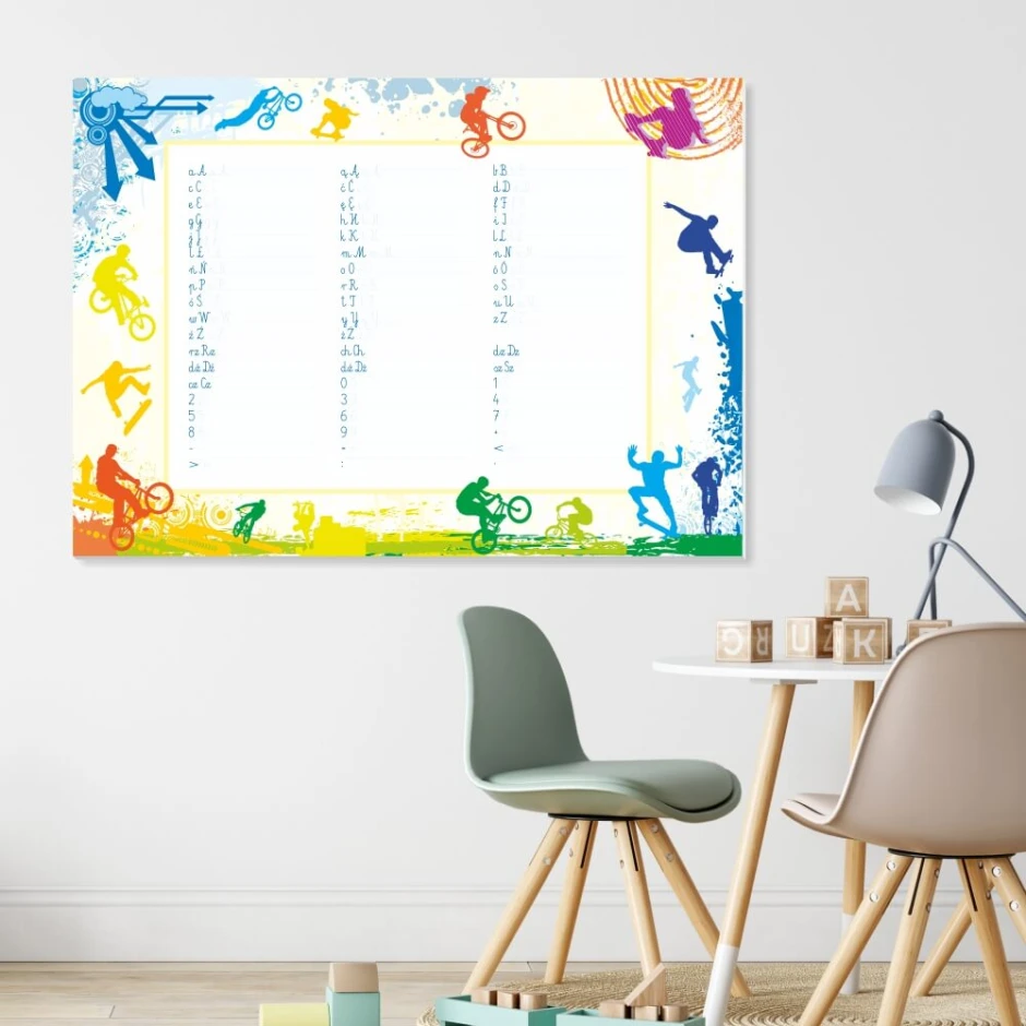 Magnetic dry-erase writing board 020 - Ideal for a children\'s room with light-colored walls.