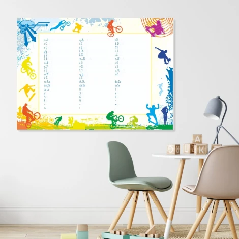 Magnetic dry-erase writing board 020 - Ideal for a children\'s room with light-colored walls.