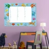 Magnetic dry-erase writing board 024 - Decor in a child\'s room. Purple walls and furniture.