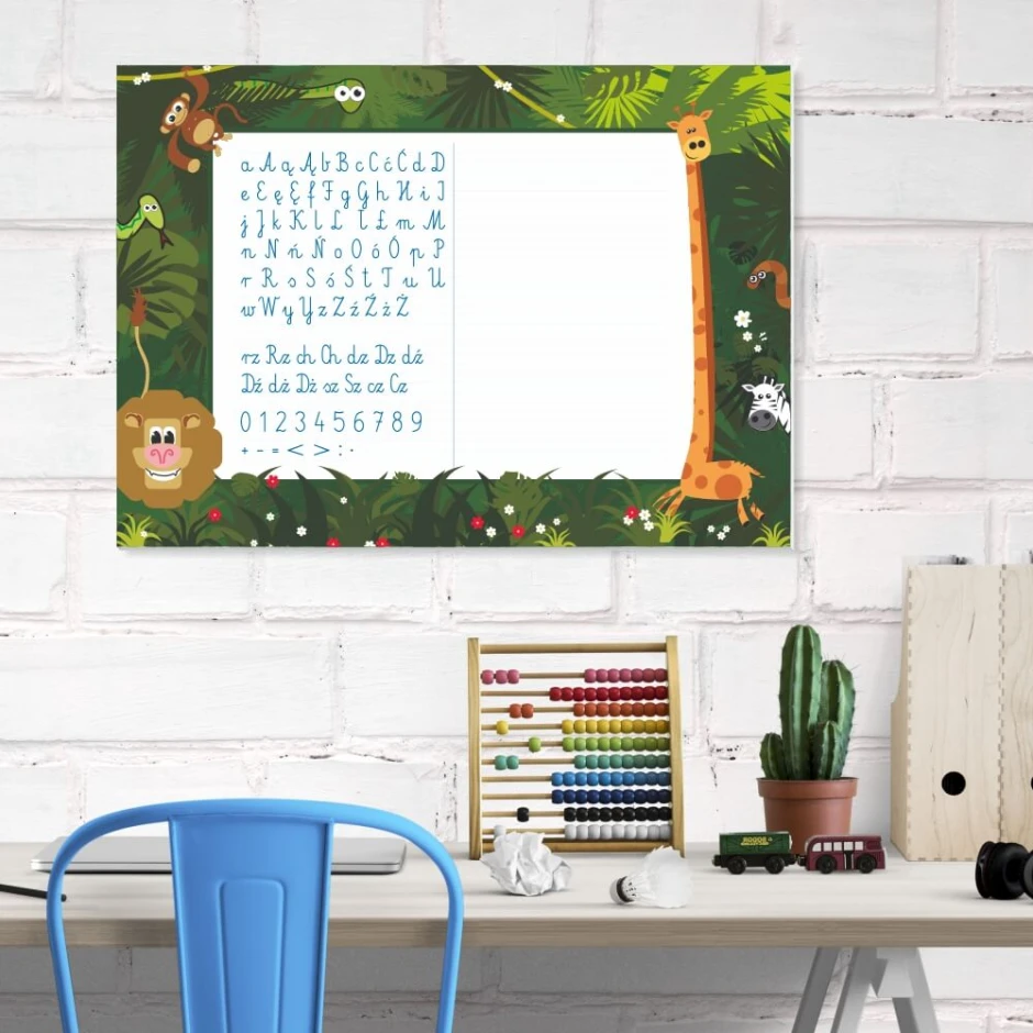 Magnetic dry-erase writing board 031 - Office setup with light-colored walls and furniture in shades.
