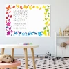 Magnetic dry-erase writing board 039 - Decorated in a children\'s room with light-colored walls and flooring.