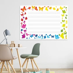 Magnetic dry-erase five-line board 037 - Decorated in a children\'s room with light-colored walls and simple furniture.
