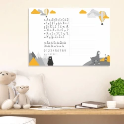 Magnetic dry-erase board for kids, perfect for learning to write. Ideal for bright children\'s room decor.