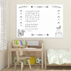 Magnetic dry-erase board for kids, perfect for learning to write. Ideal for brightening up a child\'s room.