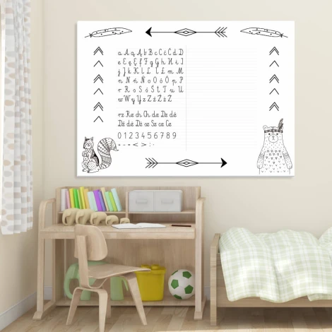 Magnetic dry-erase board for kids, perfect for learning to write. Ideal for brightening up a child\'s room.