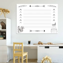 Magnetic dry-erase five-line board for kids, perfect for brightening up a children\'s room.