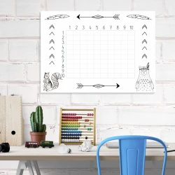 Magnetic multiplication dry-erase board for kids - perfect for brightening up a children\'s room.