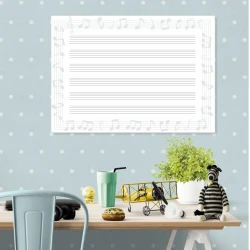 Magnetic dry-erase five-line educational board EDU 044 - Ideal for a child\'s room with light-colored walls.