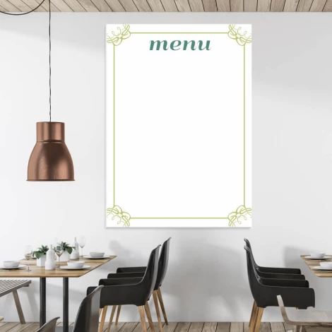 Elegant dry-erase board 030 menu in a minimalist dining area, perfect for meal planning.