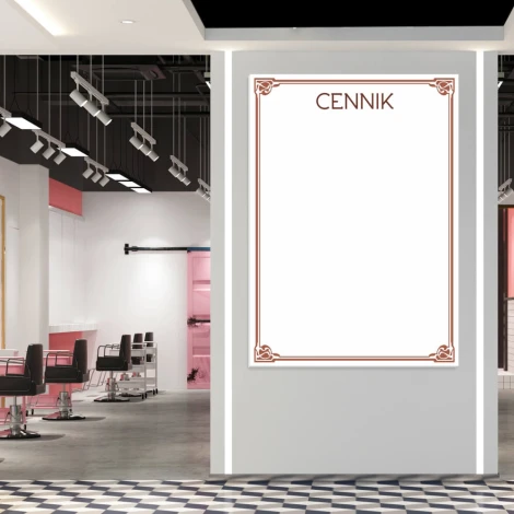 Elegant dry-erase board 033 with a price list in a modern living room, perfect for organizing tasks.