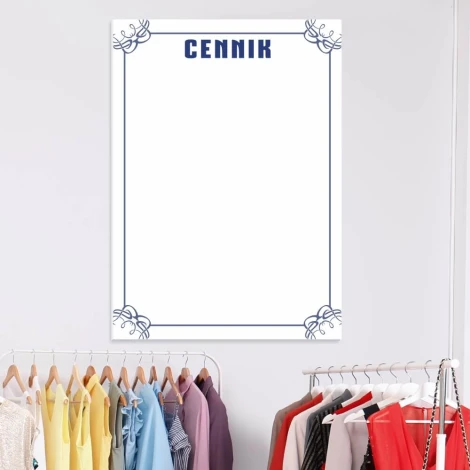 Dry-erase board 034 with an elegant frame, perfect for modern offices or retail spaces.