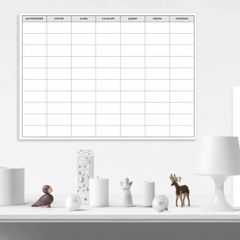 Weekly planner whiteboard 038 in minimalist style, perfect for a modern office or workspace.