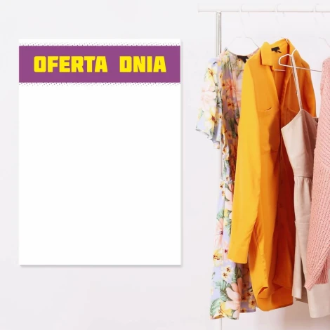 Magnetic whiteboard 020 daily deal - Display in a clothing store with light-colored walls in the background.