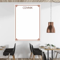 Magnetic whiteboard 033 price list - Restaurant setup with light-colored walls and wooden furniture.