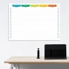 Weekly dry-erase planner with hours 264 - Graphic design. Simple grid with days of the week and times. Colors.