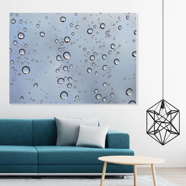 Dry-erase board 01X 067 drops - Styled in a modern room with light-colored walls and furniture in shades.