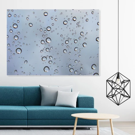 Dry-erase board 01X 067 drops - Styled in a modern room with light-colored walls and furniture in shades.