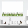 Dry-erase board 01X 068 with white tulips design. White tulips in a row on green stems against a white background.