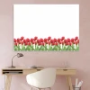 Dry-erase board 01X 073 with red tulips design. Features a row of vibrant red tulips.