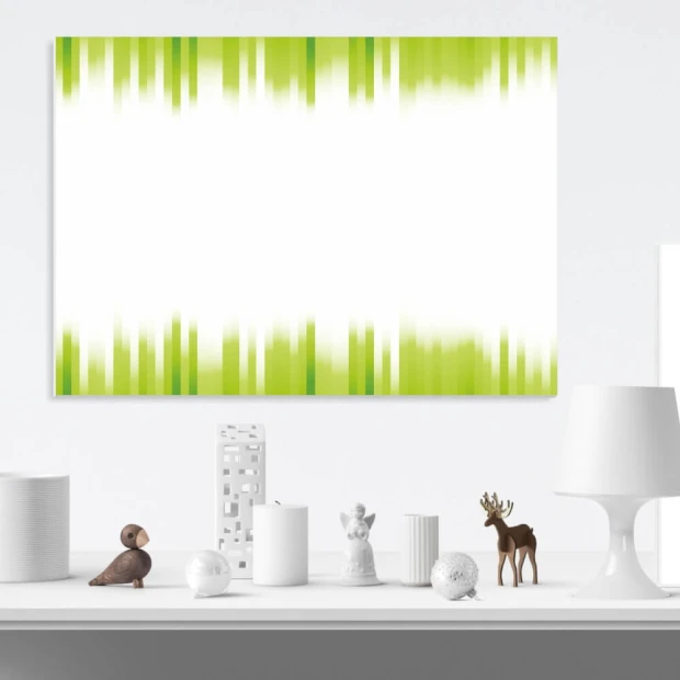 Dry-erase board 01X 092 stripes - Graphic design. Green stripes in various shades on a white background.