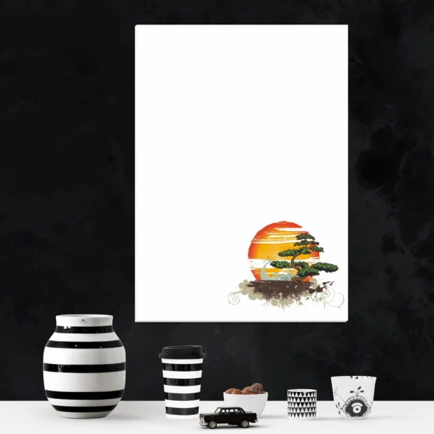 Dry-erase board 01X 103 bonsai - Features a bonsai graphic on a white background.