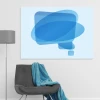 Dry-erase board 01X 108 with graphic design. Blue speech bubbles of various shapes on a light background.