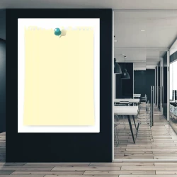 Whiteboard 01X 112 sheet - Office setup with dark walls, wooden floor, and modern furniture.