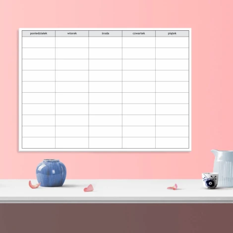 Weekly planner whiteboard 037 in pastel design, perfect for task organization in modern spaces.
