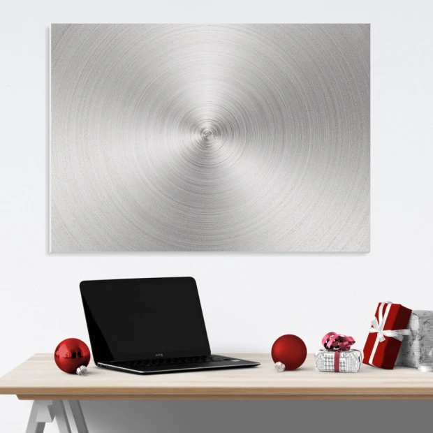 Whiteboard 155 metal - Graphic design featuring concentric circles in shades of gray.
