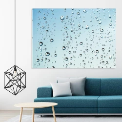 Dry-erase board 197 water drops - Styled in a modern living room with light-colored walls and furniture in shades.