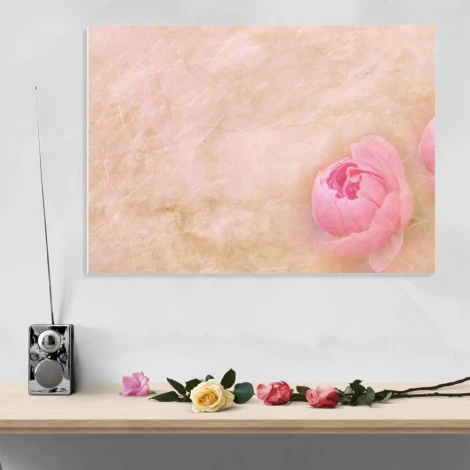 Dry-erase board 201 rose - Graphic design featuring pink flowers on a light background.