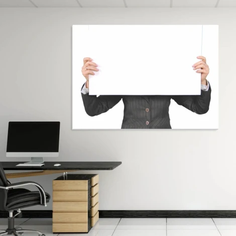 Dry-erase board 212 - Office setup with light-colored walls and modern furniture.