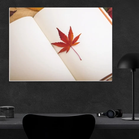 Dry-erase board 215 leaf - Graphic design featuring a red maple leaf on a white background.