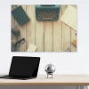 Dry-erase board 220 writing machine - Office setup with light walls, wooden furniture, and various office accessories.