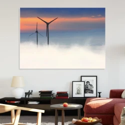 Whiteboard 221 wind turbines - Modern living room setup. Light-colored walls, minimalist design.