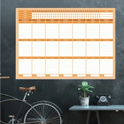 Fitness training dry-erase board 258 - Office setup with dark walls and minimalist furniture.