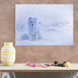 Polar bear whiteboard 248 - Styled in a bright room with beige walls and a simple wooden shelf.