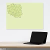 Polish dry-erase board with a map divided by provinces, featuring outlines of each region.