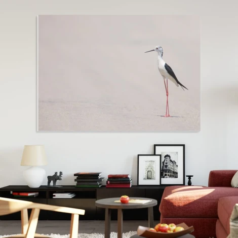 Bird dry-erase board 230 - Styled in a modern living room with light-colored walls and gray furniture.